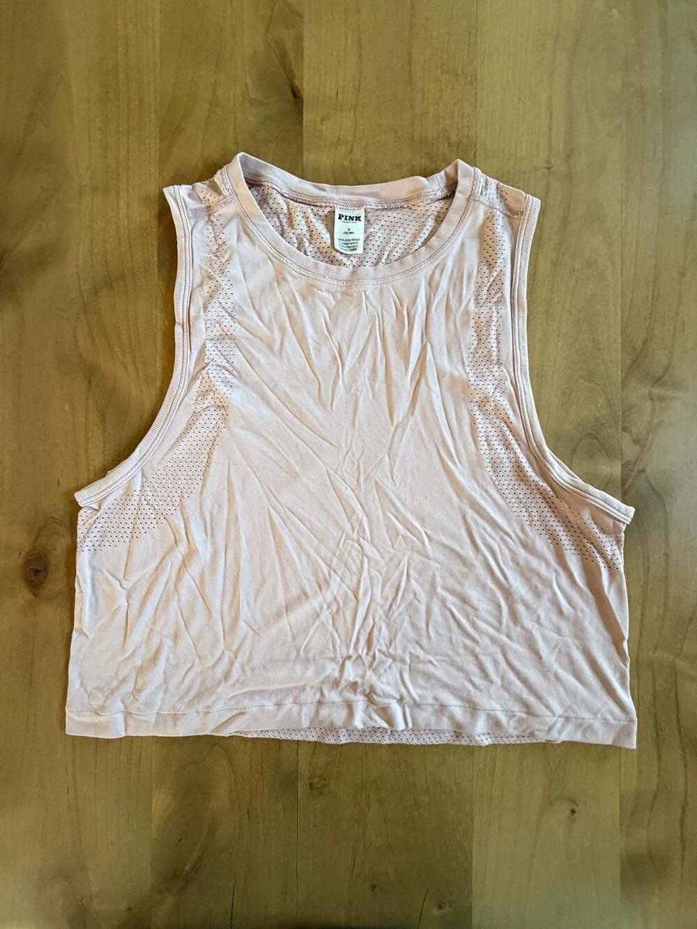Victoria's Secret Pink Seamless Crop Tank Top Size M Light Pink